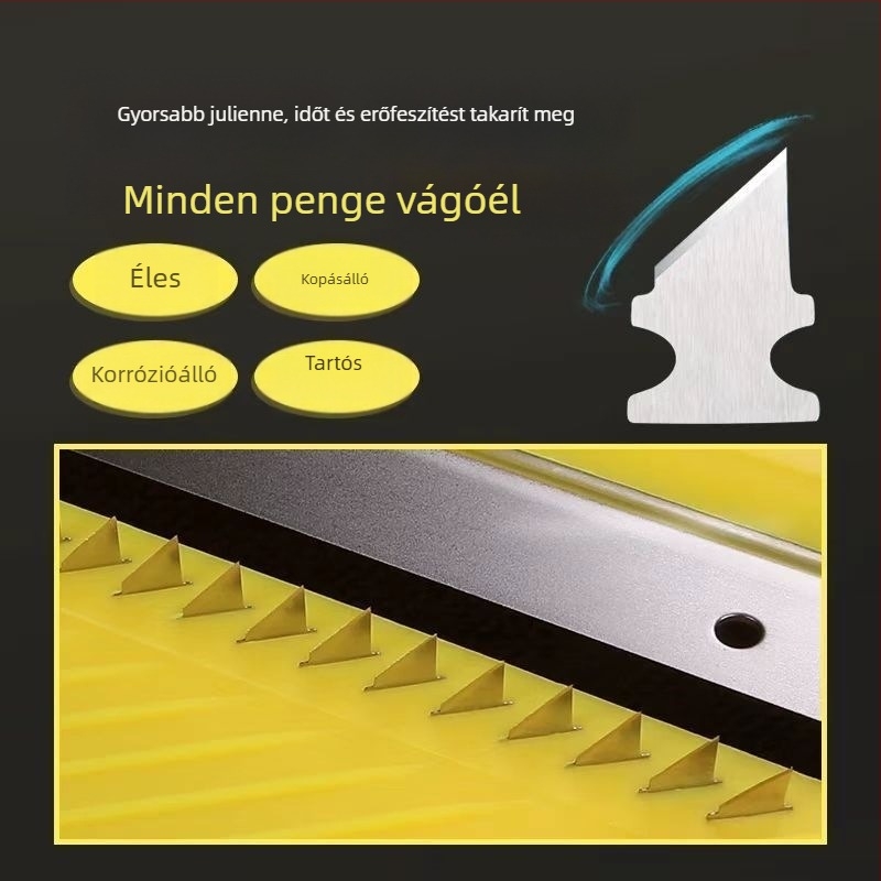 Többfunkciós zöldségvágó, több pengével a szeleteléshez és reszeléshez burgonyához