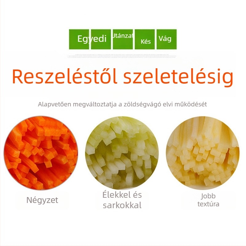 Longjiang többfunkciós konyhai zöldségvágó, vágódeszkával és reszelővel, krumplivágóval