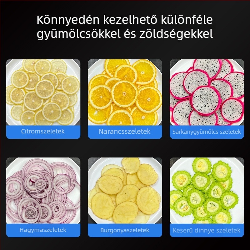 Kézi zöldség- és gyümölcsszeletelő rozsdamentes acélból, konyhai, többfunkciós szeletelő zöldségekhez, gyümölcsökhöz, burgonya szeletekhez és sárgarépa reszelékhez