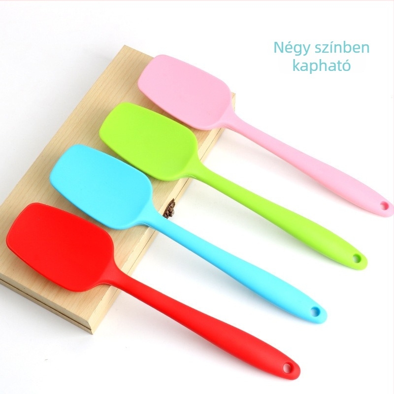 Nagy méretű egyszemélyes szilikon spatula vaj spatula, keverő és nyelv alakú spatula tortákhoz és krémekhez