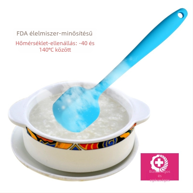Nagy méretű egyszemélyes szilikon spatula vaj spatula, keverő és nyelv alakú spatula tortákhoz és krémekhez
