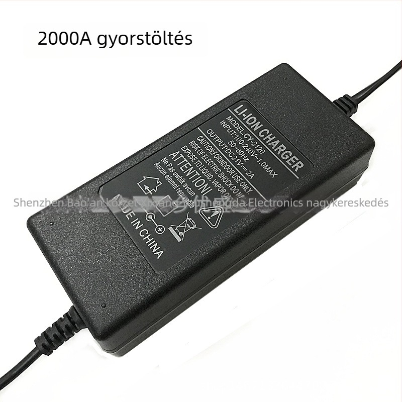 21V Li-ion akkumulátor töltő elektromos szerszámokhoz, 2A gyors töltés, DC21V kimenet