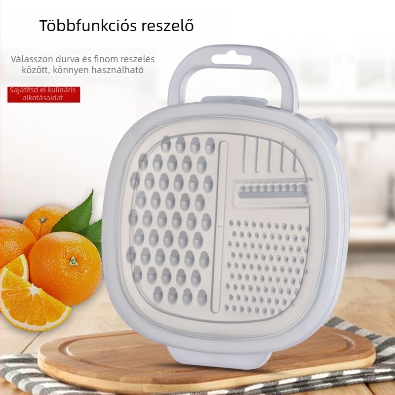 Good Da You Multifunkcionális Zöldség Vágó és Reszelő Rozsdamentes acélból, Konyhai Reszelő, Méretek 24.5×19×5.5 cm, ABS/PP