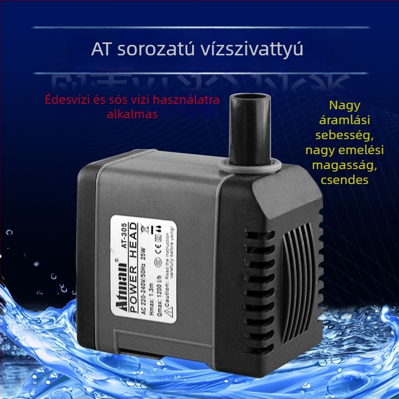 Star Creation AT101S merülő szivattyú akváriumhoz, szűrésre és keringésre, csendes és energiahatékony kialakítás
