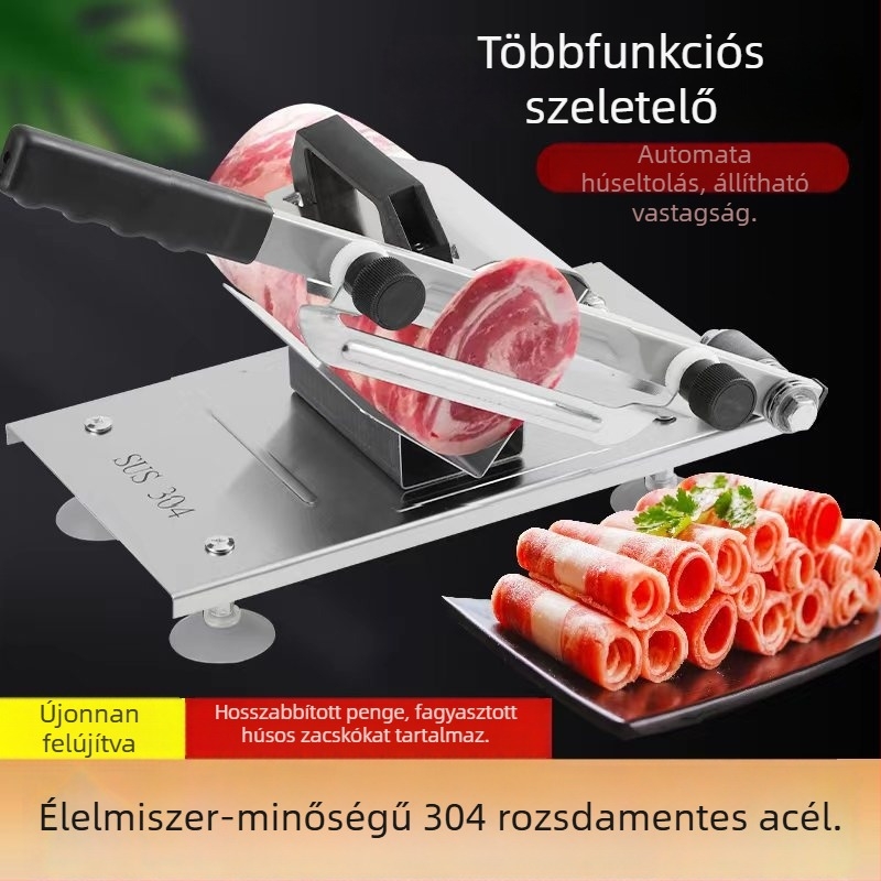 Kézi bárányhús tekercs szeletelő és multifunkcionális hús szeletelő otthoni és professzionális használatra, alkalmas a fagyasztott hús szeletelésére