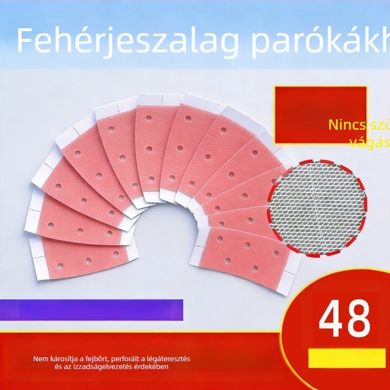 Kétoldalú paróka-szalag – vágás nélküli ragasztófilm, lélegző, vízálló, izzadásálló, láthatatlan, megakadályozza a paruka leesését