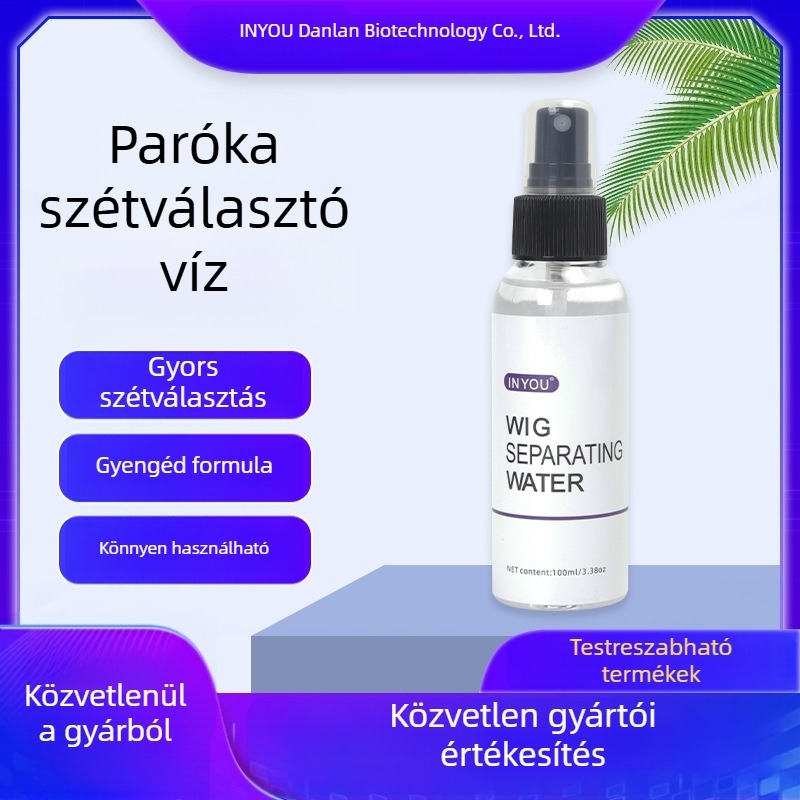 Paróka szeparáló víz – ragadós hajtöredezettségek és filmek leválasztására a fejbőrről; száraz és nem zsíros