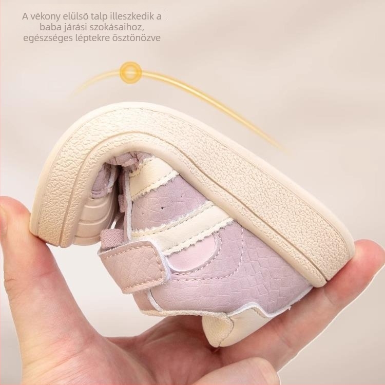 Lányoknak szóló sportcipő puha talppal és csúszásmentes talppal, kagylóorrú casual tornacipő ovis korosztálynak, Velcro-zárás, alacsony profil, tavasz–ősz modell.