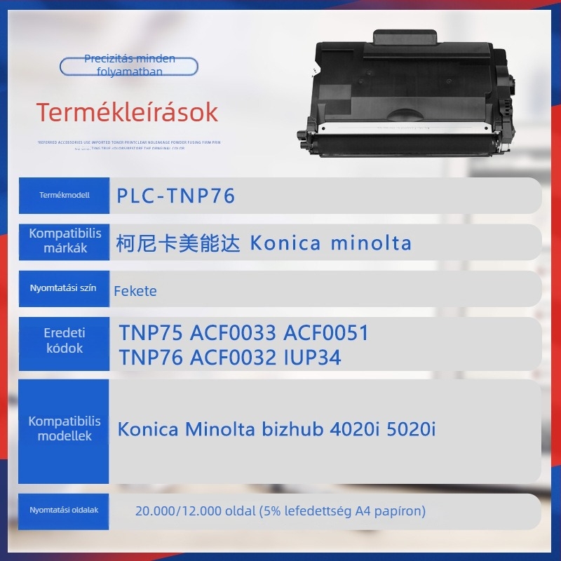 TNP76 tonerkazetta Konica Minolta Bizhub 4000i/5000i-hoz — TNP75 henger