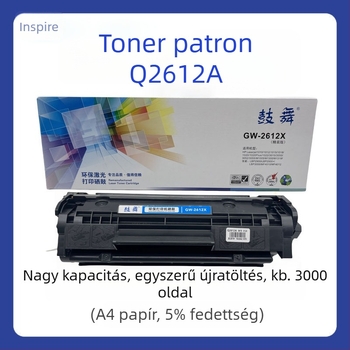 Q2612A tonerkazetta HP M1005-höz, könnyen újratölthető poros kazetta, kompatibilis a 1010/1018/1020 nyomtatókkal, akár 2000 oldal