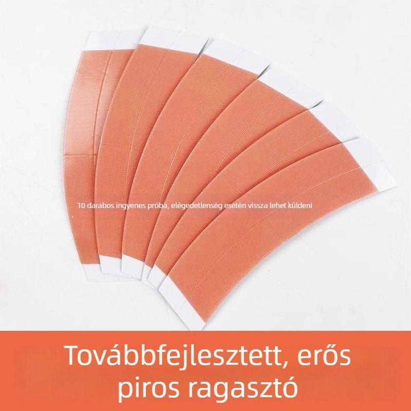 Yabolan piros rácsos kétoldalas parókaszalag, vízálló, izzadtságálló, varrat nélküli, erős ragasztó