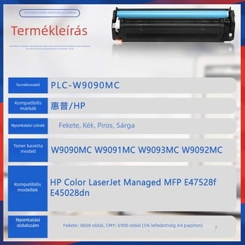 W9090MC tonerkazetta HP Color LaserJet E45028DN és E47528F-hez, tonerképpel
