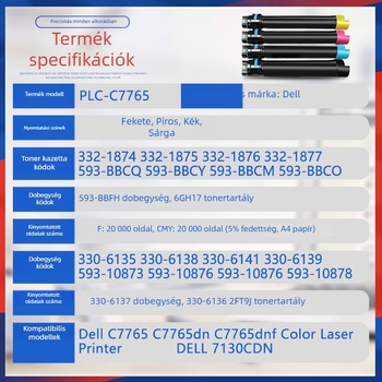 Dell C7765dn kompatibil tonerkazetta és henger, kódok 332-1874, 593-BBCQ, 7130