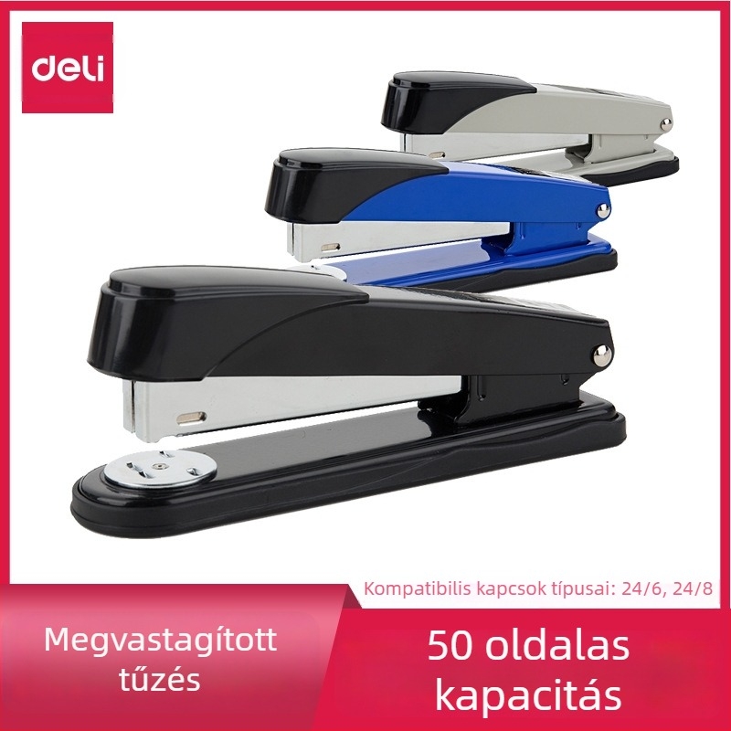 Deli 0314 Nehéz tűzőgép, acélból, 12G, 50 oldalas kötés