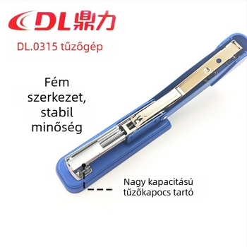 Dingli fém közepes tűzőgép, ergonomikus, szabványos modell, kompatibilis 24/6 és 26/6-hoz, iskolai és irodai használatra