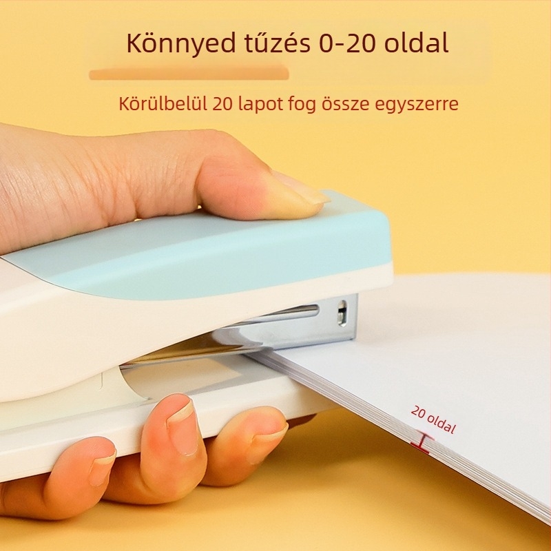 Morandi színvilágú ergonomikus tűzőgép, közepes méretű, hordozható, iroda és diákok számára