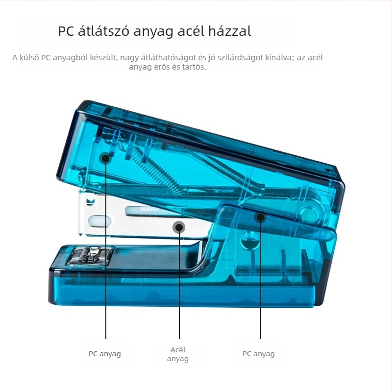 Ns083F áttetsző mini kazettás tűzőgép, No. 12, 20 oldal, irodai használatra