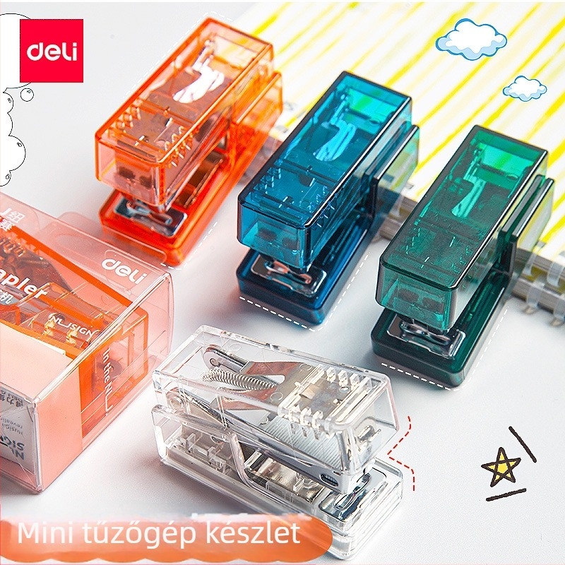 Ns083F áttetsző mini kazettás tűzőgép, No. 12, 20 oldal, irodai használatra