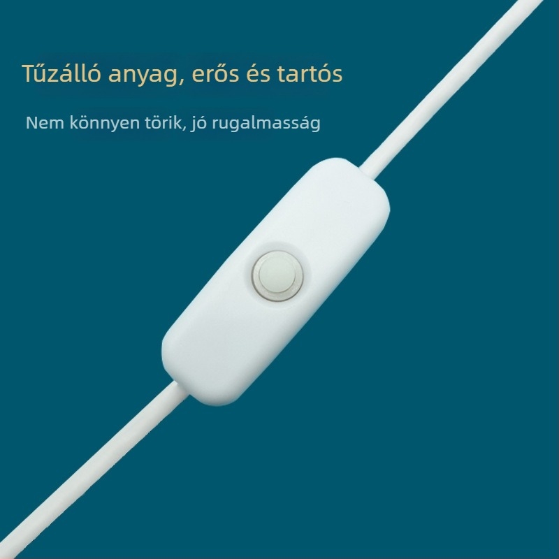 USB-kábel kapcsolóval LED éjjeli lámpa és asztali lámpa számára, 12V tápkábel, 1A/2A csatlakozó
