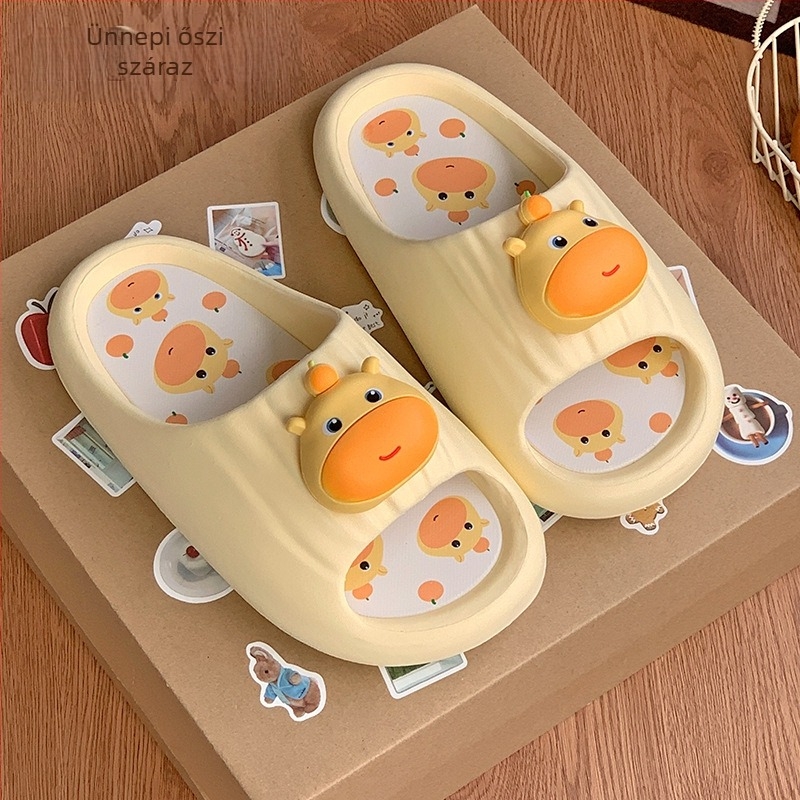 Capybara Lulu női papucs – puha EVA talpú, egypántos, beltéri és kültéri használatra, csúszásmentes, lélegző, 3–5 cm magas