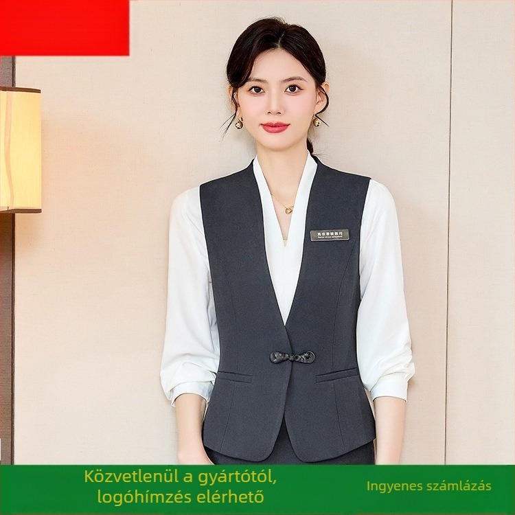 Női őszi-téli hotel recepciós mellény szett – háromrészes professzionális munkaruha, kiváló minőség