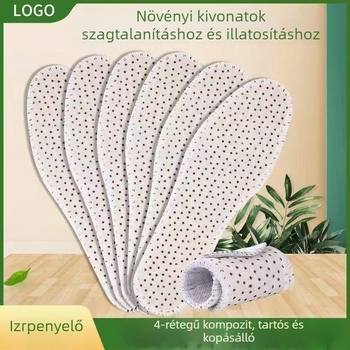Férfiak és nők számára dezodoráló talpbetét, pamut, légáteresztő, izzadságszívó, illatmegőrző, bőrcipőkhöz