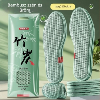Mugwort Bamboo Charcoal dezodoráló talpbetét, nedvszívó, szagtalanító, légáteresztő, puha talpú, kényelmes, illat megőrzése, alkalmas bőrcipőkhöz és izzadt lábakhoz