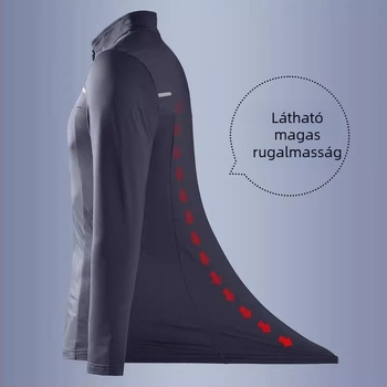 Férfi őszi–téli gyorsan száradó futó szett hosszú ujjú felsővel és nadrággal kültéri edzésekhez.