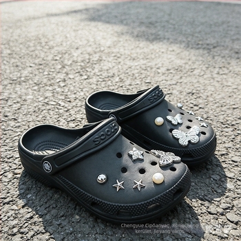 Galaktikus pillangó DIY cipő charmok Crocs-hoz, Chanel-stílusú kiegészítők, levehető díszítések