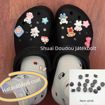 Crocs-stílusú papucsok felső részének DIY dekorációs készlet: motívum alvó csillag és kiskutya, virág alakú csatok és kiegészítők