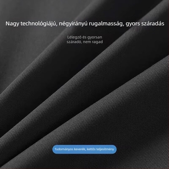 Férfi őszi–téli futó szett, hosszú nadrággal és hátsó deréknál lévő zsebbel a telefon számára, gyorsan száradó edzőruha