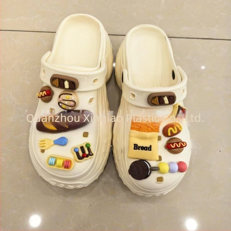 Crocs-stílus papucsokhoz dekoratív csatok – DIY élelmiszer témájú játék cipő díszítő kiegészítő