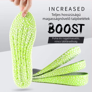 PU magasságnövelő talpbetét – teljes hosszúságú, puha, ütéscsillapítás, nedvesség-elvezetés, szagellenőrzés, uniszex, sportcipőkhöz