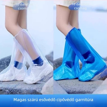 Egyszer használatos esőcipővédők, vízállóak, csúszásmentesek, átlátszó műanyagból, megvastagított és kopásállóak, magas szárú dizájn