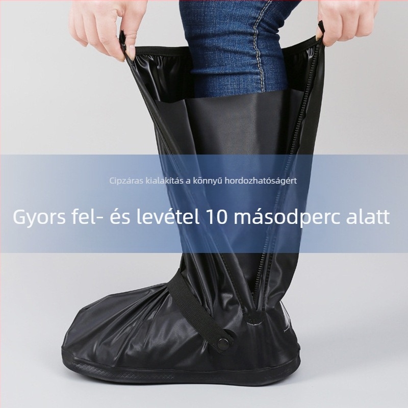 Yubeijia Vízálló magas szárú cipővédők férfiaknak és nőknek, vastagított kivitel, kopásálló, csúszásmentes