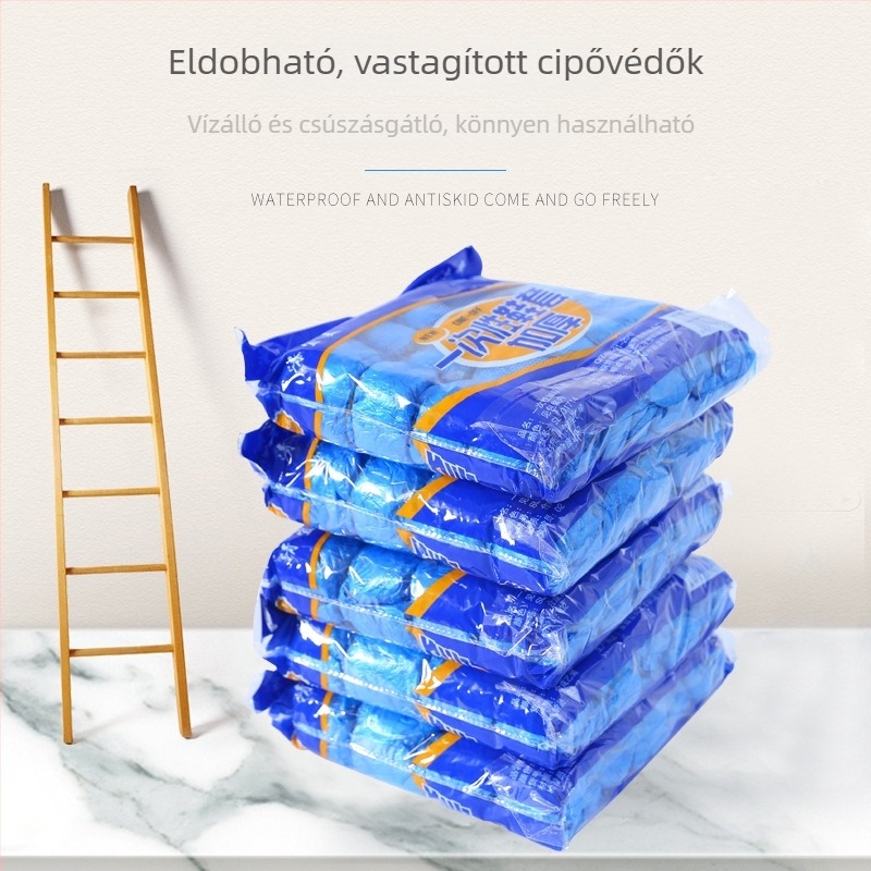 Egyszer használatos, vastagított cipővédők, vízálló beltéri műanyag cipővédők otthoni használatra