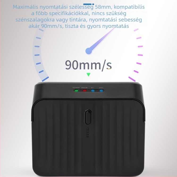 58 mm-es hőnyomtató, vezeték nélküli Bluetooth, asztali nyomtató nyugta- és rendelések nyomtatásához