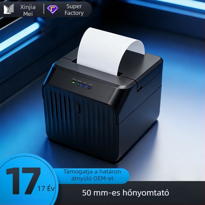 58 mm-es hőnyomtató, vezeték nélküli Bluetooth, asztali nyomtató nyugta- és rendelések nyomtatásához