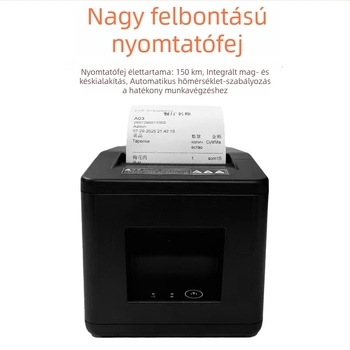 80 mm-es termikus nyomtató konyhai nyugtákhoz, többnyelvű támogatás