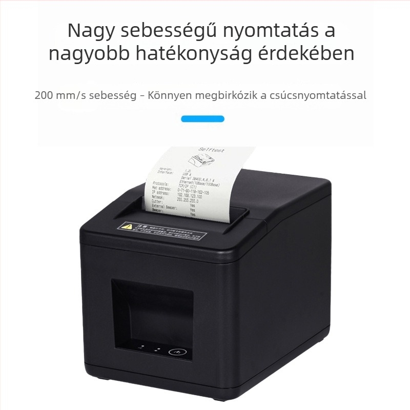 80 mm-es termikus nyomtató konyhai nyugtákhoz, többnyelvű támogatás