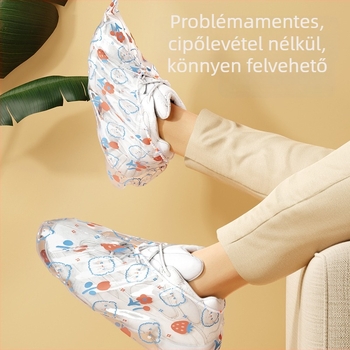 Egyszer használatos beltéri cipővédők, vastagított kivitelben, felnőtteknek, gyerekeknek és diákoknak, nyomtatott műanyag cipővédők, vendég lábvédők, vízálló