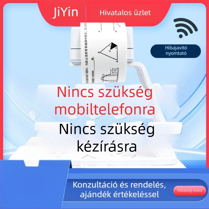 Iskolások hibajavító nyomtatója – általános-, közép- és gimnáziumi tanulók számára, USB hőnyomtató, papírméret 57×150 mm, 180 g, 12000 mAh