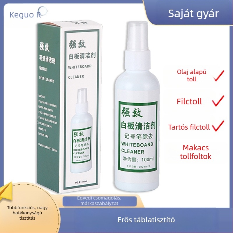 Nagy tételben kapható fehértábla-tisztító 100 ml olaj alapú markerhez és fehértábla radírhoz
