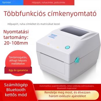 XP-460b termikus címke nyomtató vonalkódhoz, USB/Bluetooth, termoszalag papír, címke szélesség legfeljebb 108 mm