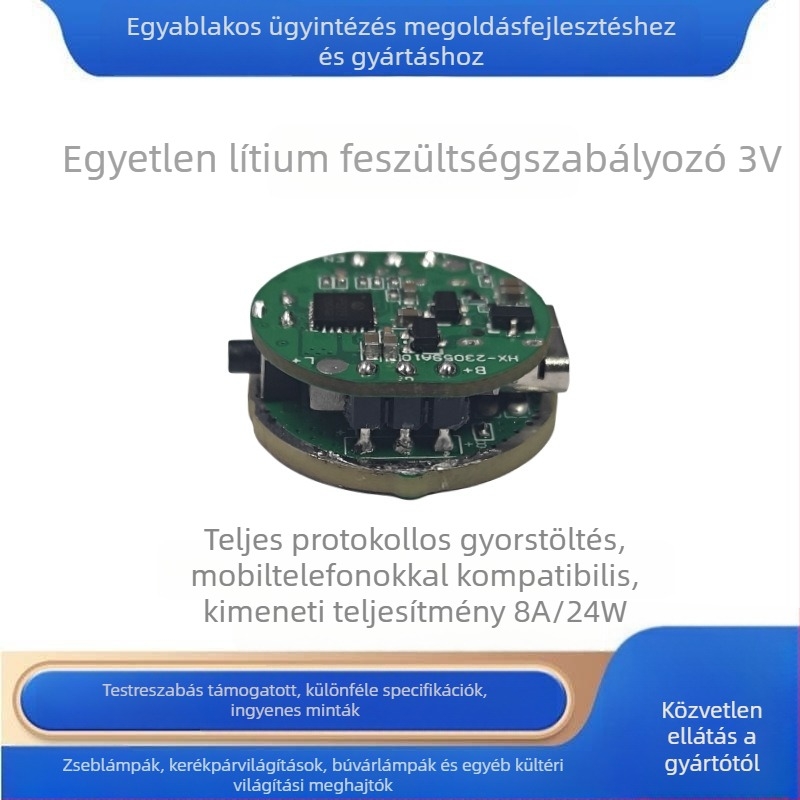 Type-C kétirányú gyorstöltés, egy Li-ion akkumulátor, 8A állandó áram, LED erős fényű zseblámpa meghajtó áramkör