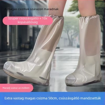 Egyszer használatos esőcipővédő, vízálló, csúszásmentes, vastított és kopásálló, felnőtteknek és gyerekeknek, hosszú cső