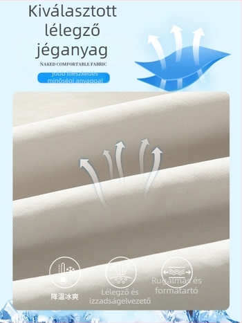 Férfi nyári nadrág, vékony, gyorsan száradó Ice Silk anyagból, lazán szabott, egyenes szárú, sportos–casual viselet