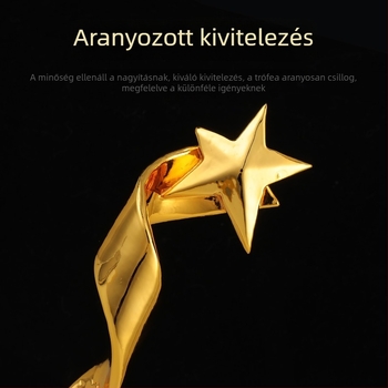 Klasszikus kreatív kristálygyanta trófea céges versenyekre – ajándék dekoráció, emléktárgy ötágú csillag motívummal
