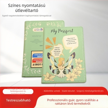 Határon átnyúló, színes nyomtatású útlevél tok rajzfilm térképes dizájnnal, dokumentum- és jegytartó, testreszabható, nagykereskedelmi