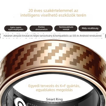 Sy02 texturált okosgyűrű szívritmus, vér oxigénszint, alvás, HRV és stressz monitorozására